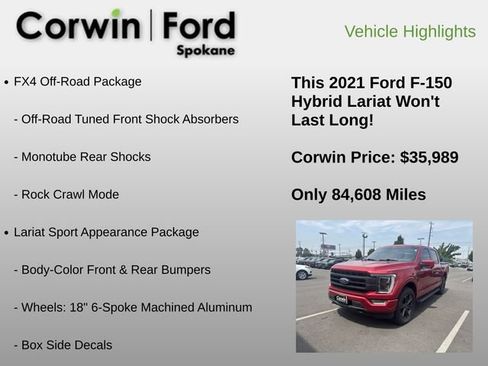Used 2021 Ford F150 Lariat w/ Equipment Group 502A High AWD/4WD image 10