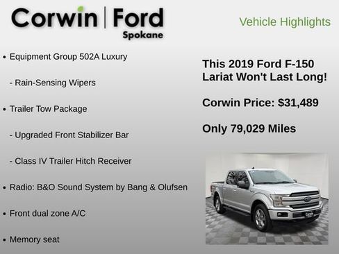 Used 2019 Ford F150 Lariat w/ Equipment Group 502A Luxury image 18