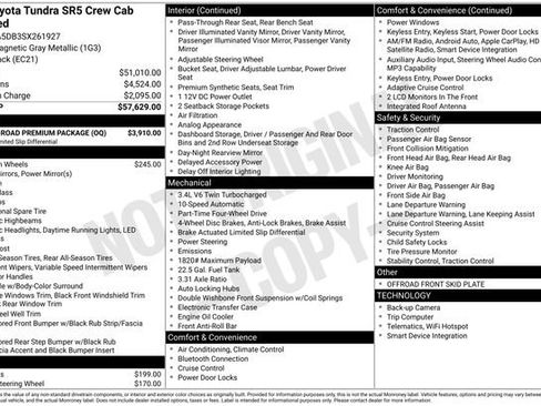Used 2025 Toyota Tundra SR5 w/ TRD Off-Road Premium Package AWD/4WD image 39