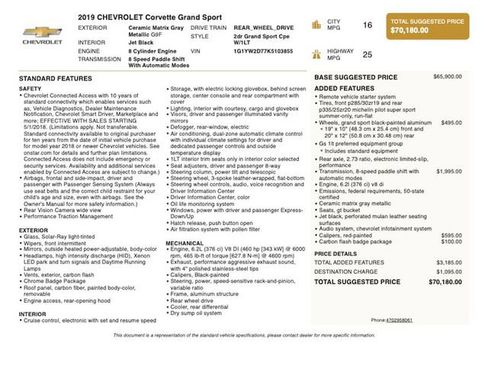 Used 2019 Chevrolet Corvette Grand Sport w/ Carbon Flash Badge Package RWD image 3