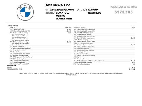 Used 2023 BMW M8 Competition w/ M Carbon Exterior Package image 96