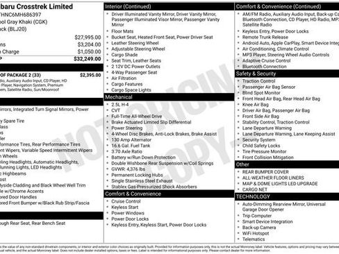 Certified 2021 Subaru Crosstrek 2.5i Limited w/ Moonroof Package 2 image 13