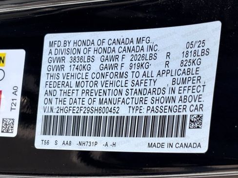 Certified 2025 Honda Civic LX image 37