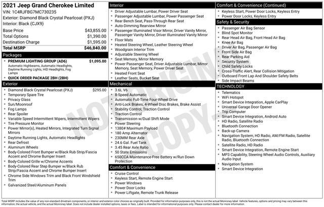 Certified 2021 Jeep Grand Cherokee Limited w/ Premium Lighting Group AWD/4WD image 4
