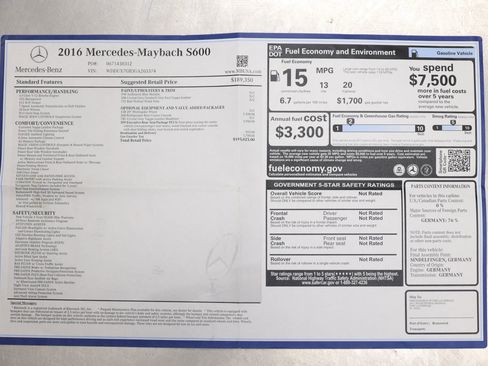 Used 2016 Mercedes-Benz Maybach S 600 Sedan 4D image 7