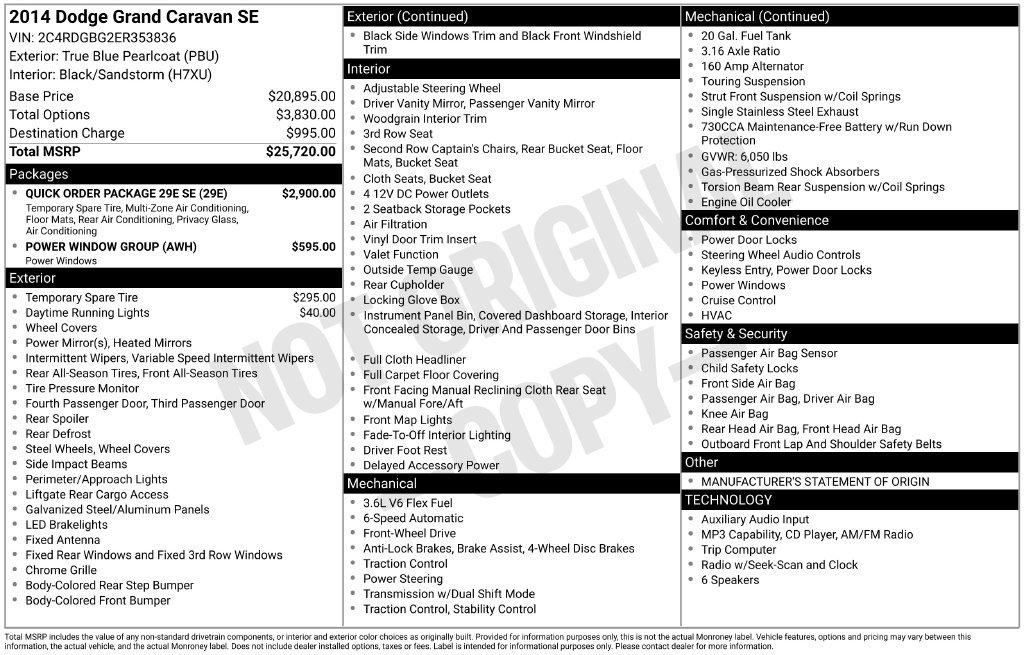 Used 2014 Dodge Grand Caravan SE w/ Quick Order Package 29E SE FWD image 29