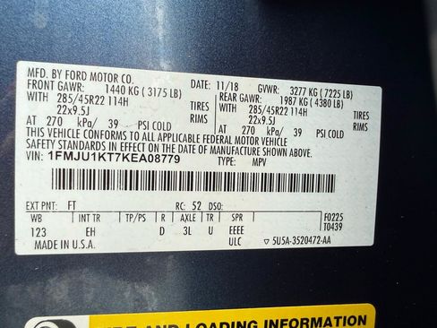 Used 2019 Ford Expedition Limited w/ Equipment Group 303A RWD image 54