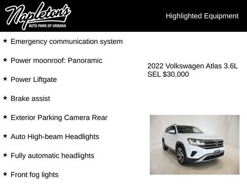 Used 2022 Volkswagen Atlas SEL AWD/4WD image 17