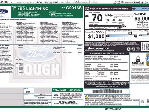 Used 2023 Ford F150 Lightning Lariat w/ Equipment Group 511A High image 3
