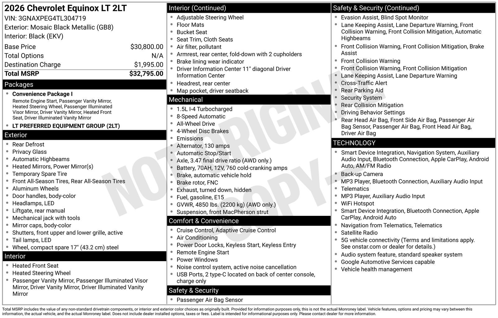 Used 2026 Chevrolet Equinox LT AWD/4WD image 44