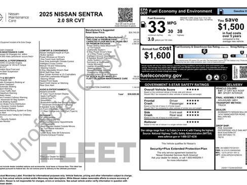 Used 2025 Nissan Sentra SR w/ SR Premium Package FWD image 5