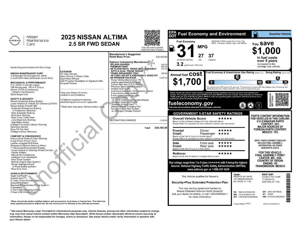 Used 2025 Nissan Altima 2.5 SR w/ SR Premium Package FWD image 17