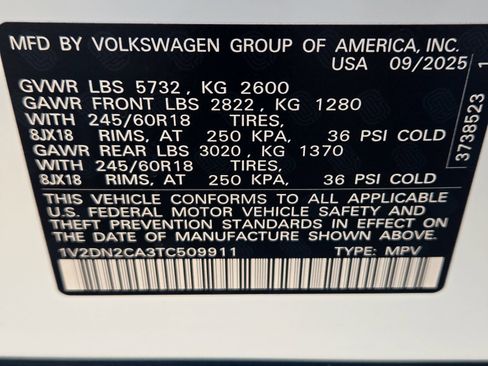 New 2026 Volkswagen Atlas SE image 22