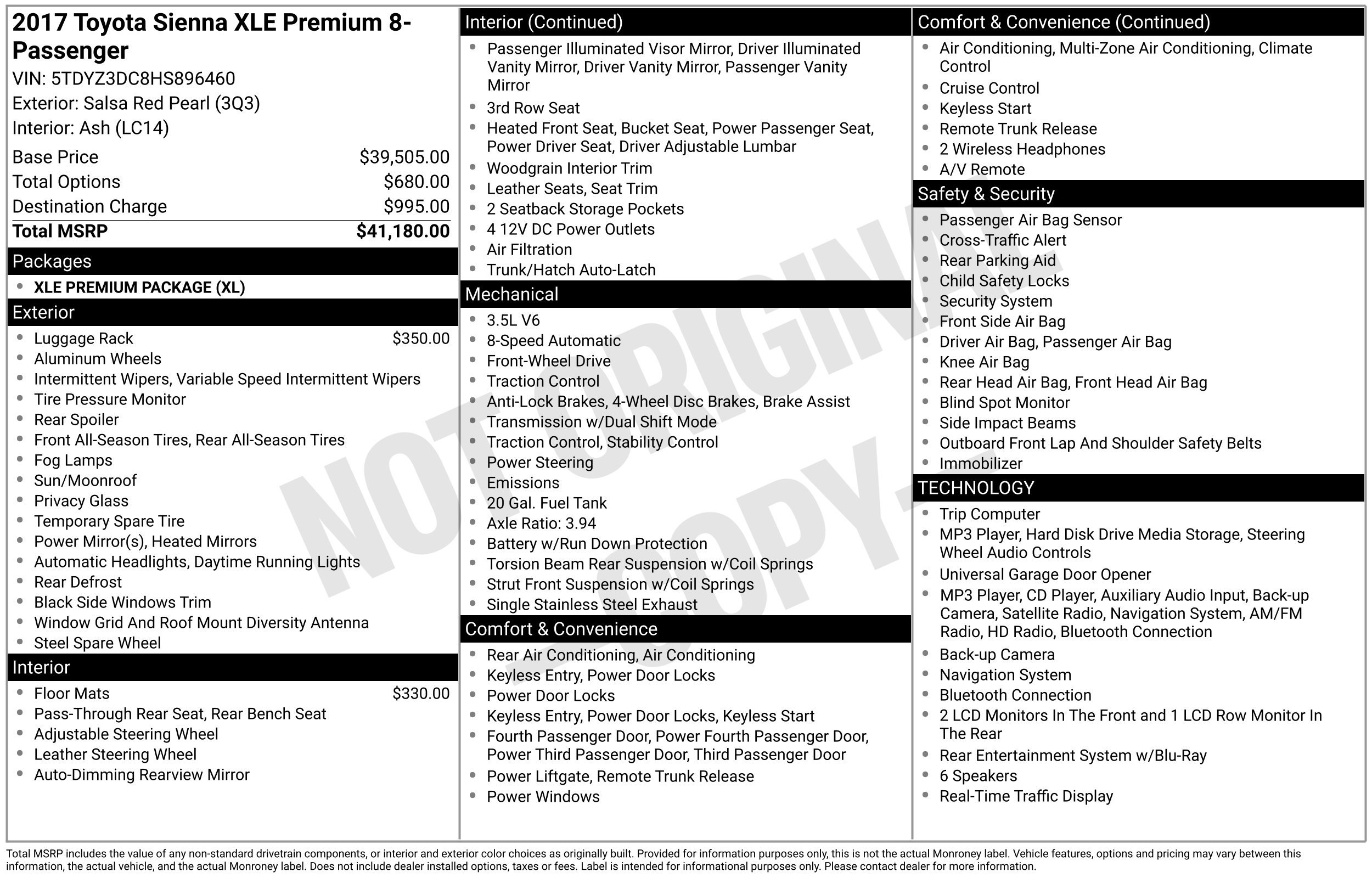 Used 2017 Toyota Sienna XLE Premium FWD image 29