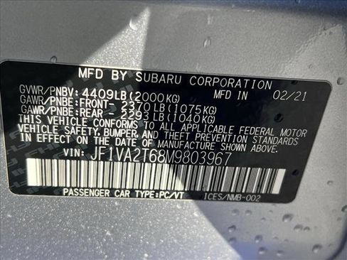 Used 2021 Subaru WRX STI Limited w/ Popular Package #3 (IZT) image 27