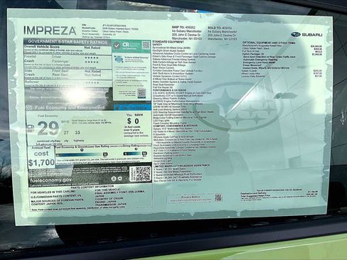 New 2026 Subaru Impreza 2.0i Sport image 19