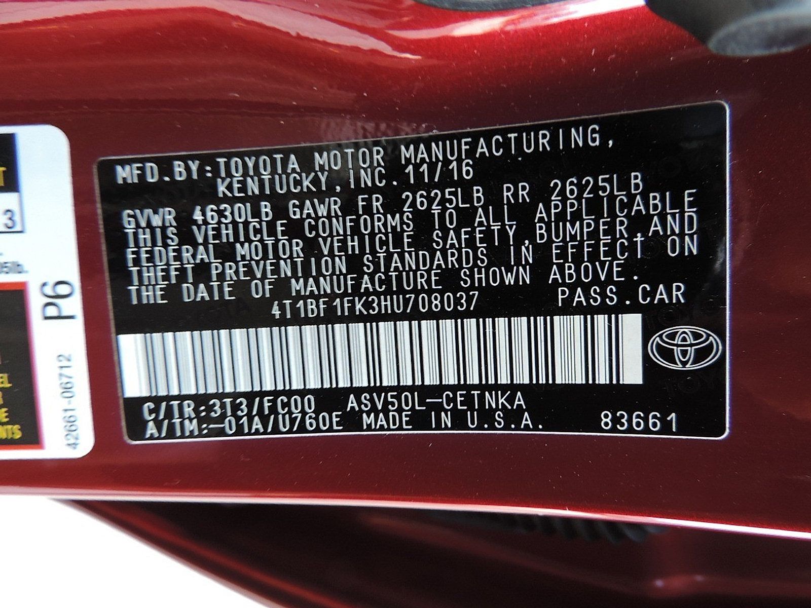 Used 2017 Toyota Camry LE FWD image 11