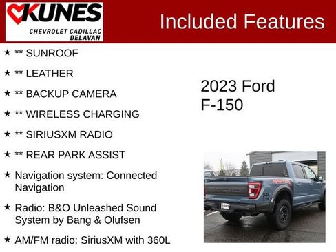 Used 2023 Ford F150 Raptor w/ Blue Interior Package image 3