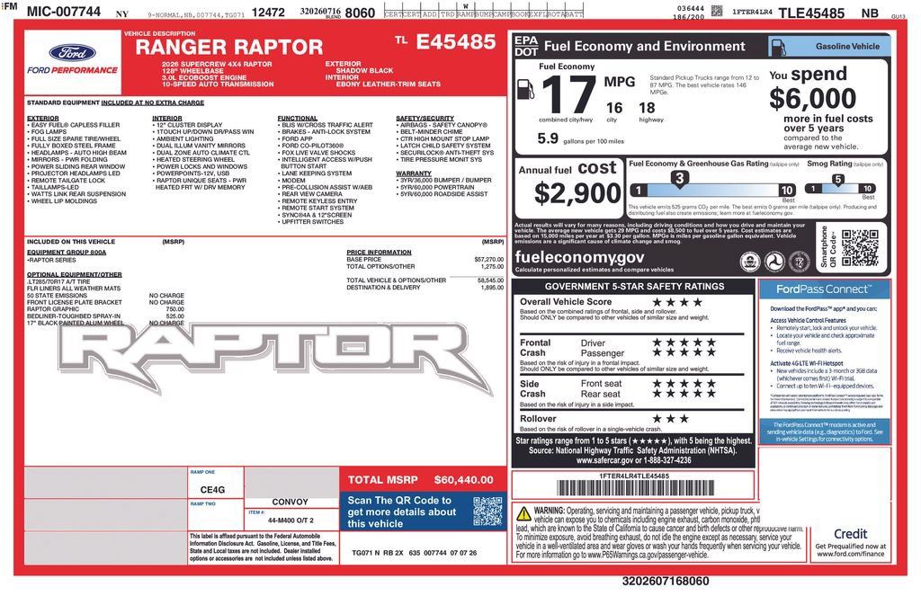 New 2026 Ford Ranger Raptor AWD/4WD image 6