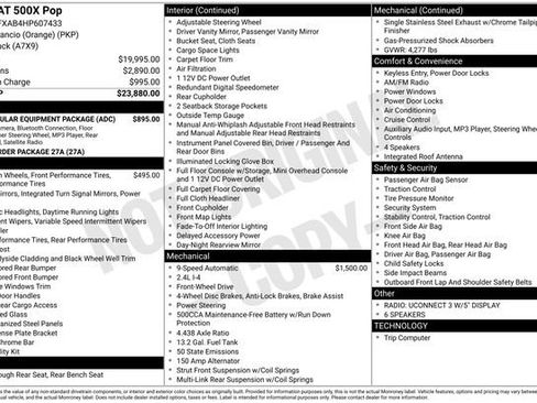 Used 2017 FIAT 500X Pop w/ Pop Popular Equipment Package FWD image 36