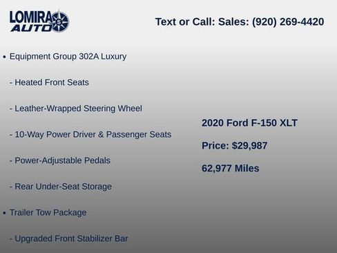 Used 2020 Ford F150 XLT w/ Equipment Group 302A Luxury AWD/4WD image 7