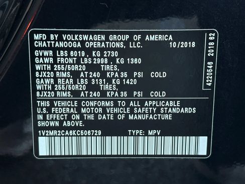Used 2019 Volkswagen Atlas SEL AWD/4WD image 36