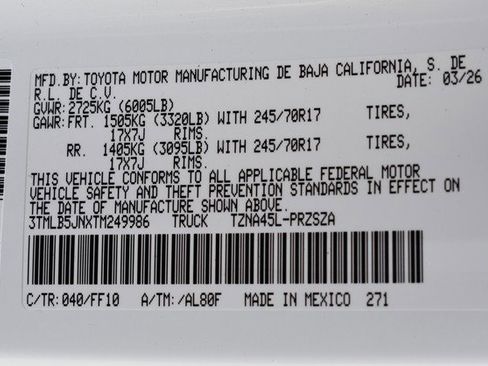 New 2026 Toyota Tacoma SR5 AWD/4WD image 15