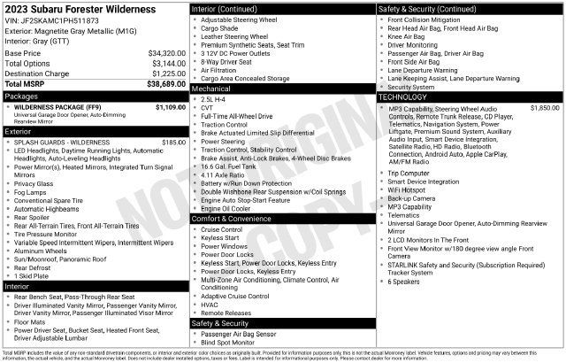 Used 2023 Subaru Forester Wilderness w/ Wilderness Package AWD/4WD image 39