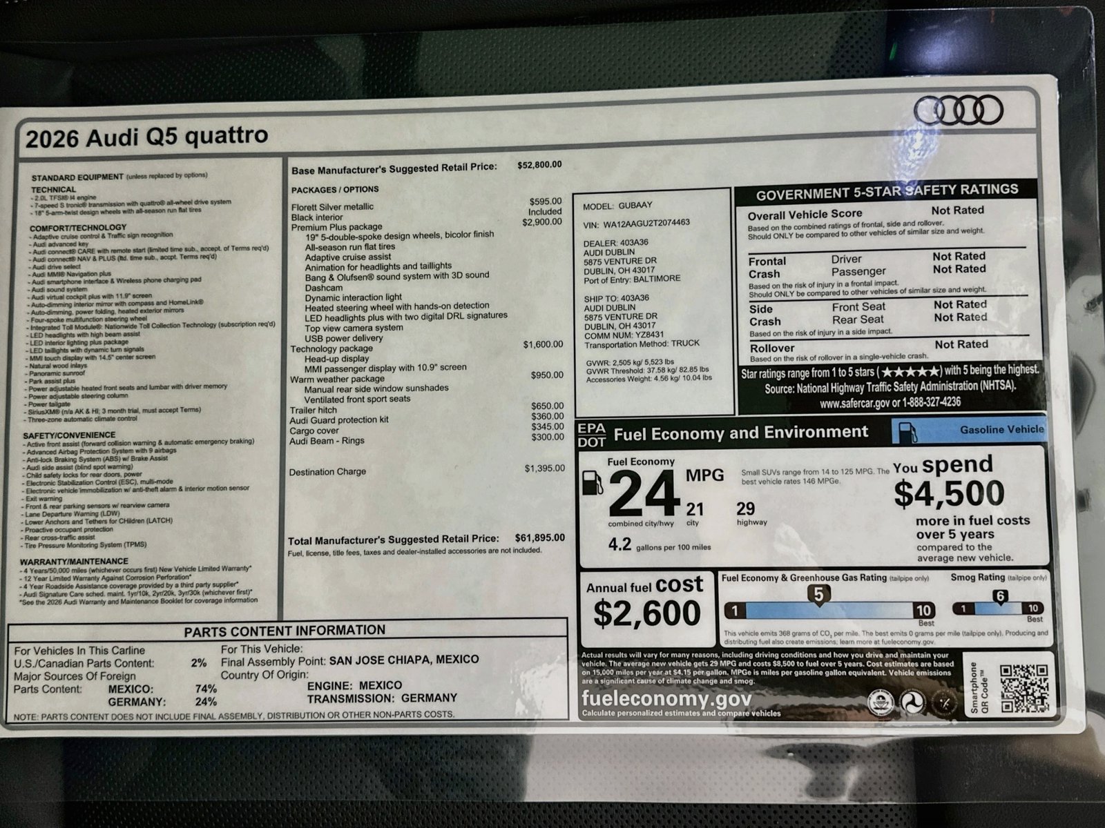 New 2026 Audi Q5 Premium Plus AWD/4WD image 47