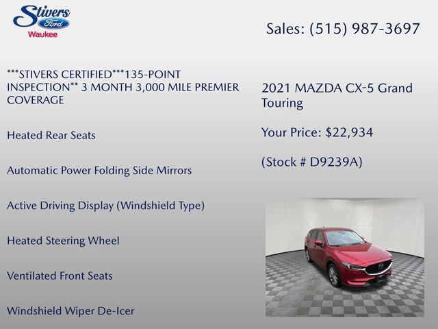 Used 2021 MAZDA CX-5 Grand Touring w/ GT Premium Package AWD/4WD image 16