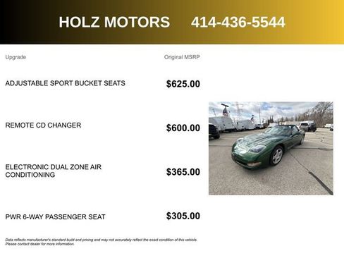 Used 1998 Chevrolet Corvette Convertible w/ Memory Pkg image 5