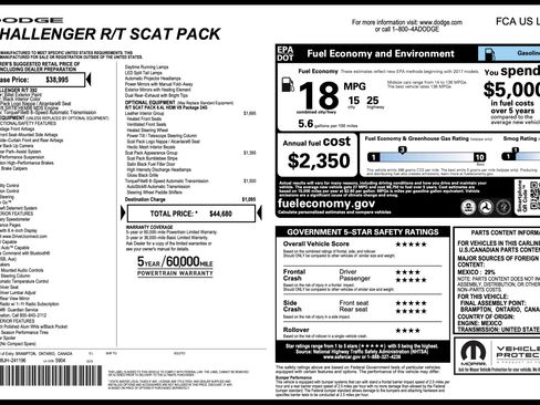 Used 2018 Dodge Challenger R/T Scat Pack w/ Leather Interior Group image 2