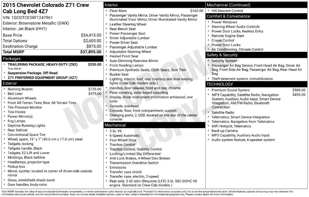 Used 2015 Chevrolet Colorado Z71 AWD/4WD image 40