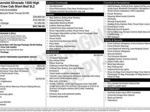 Certified 2020 Chevrolet Silverado 1500 High Country AWD/4WD image 44