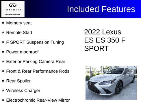 Used 2022 Lexus ES 350 F Sport w/ Accessory Package 2 image 3