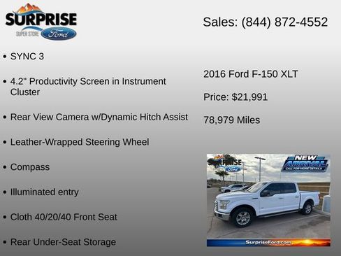 Used 2016 Ford F150 XLT w/ Equipment Group 301A Mid RWD image 23