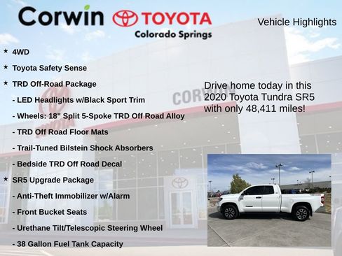 Used 2020 Toyota Tundra SR5 w/ TRD Off-Road Package image 7