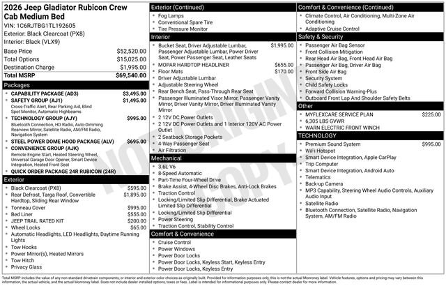 New 2026 Jeep Gladiator Rubicon w/ Capability Package AWD/4WD image 44