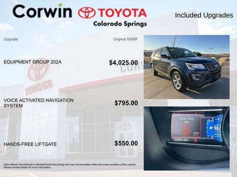 Used 2016 Ford Explorer XLT w/ Equipment Group 202A image 4