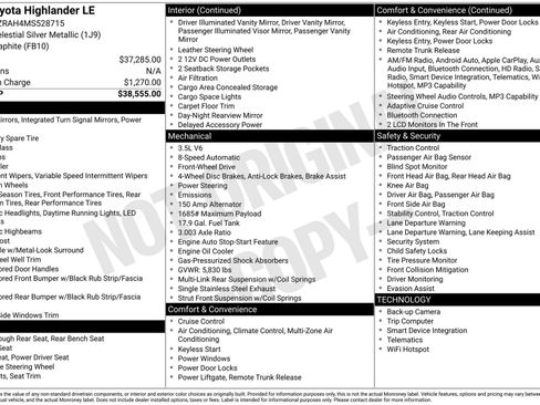 Used 2021 Toyota Highlander LE FWD image 1
