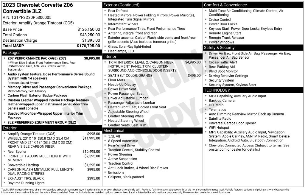 Used 2023 Chevrolet Corvette Z06 w/ Z07 Performance Package RWD image 5