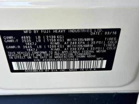 Used 2016 Subaru Outback 2.5i Limited w/ Protection Package #2 AWD/4WD image 32