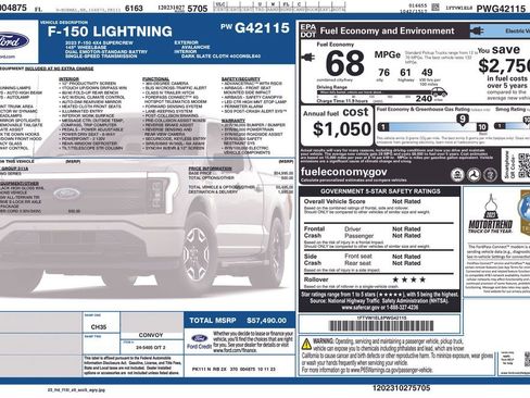 Used 2023 Ford F150 Lightning XLT AWD/4WD image 2