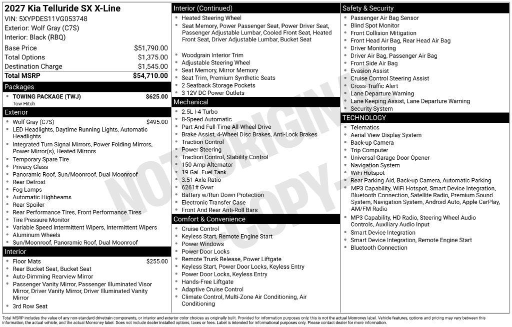 New 2027 Kia Telluride SX X-Line w/ Towing Package AWD/4WD image 4