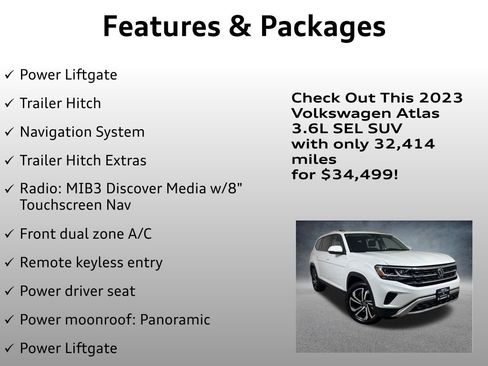 Used 2023 Volkswagen Atlas SEL AWD/4WD image 8