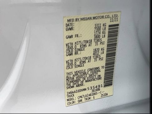 Used 2021 Nissan Titan PRO-4X AWD/4WD image 61