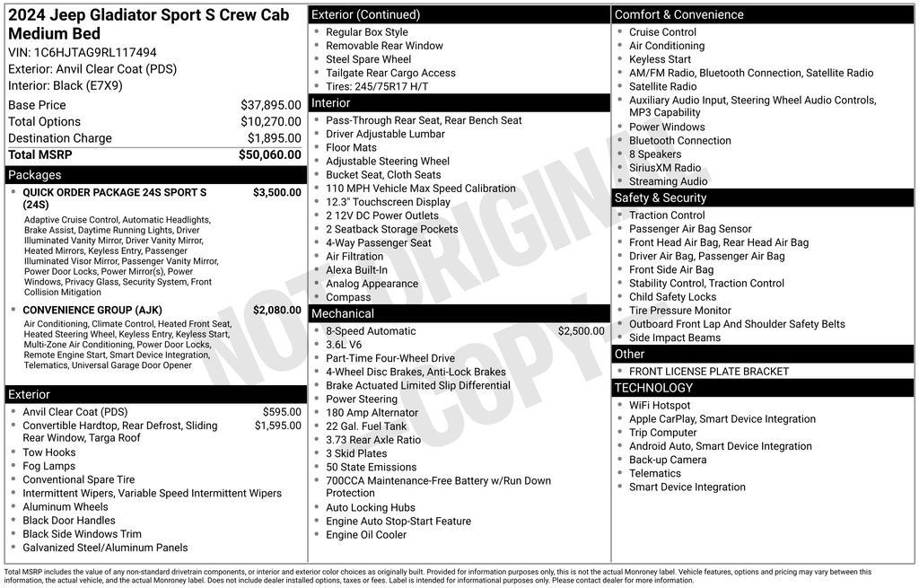 Used 2024 Jeep Gladiator Sport AWD/4WD image 6