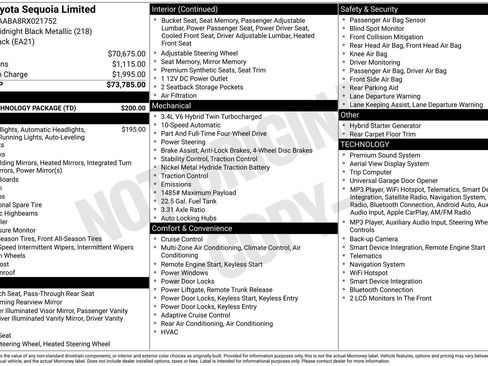 Used 2024 Toyota Sequoia Limited w/ Tow Technology Package AWD/4WD image 12