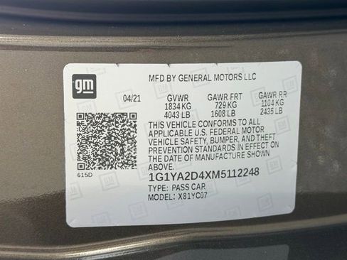Certified 2021 Chevrolet Corvette Stingray Coupe w/ Z51 Performance Package RWD image 23
