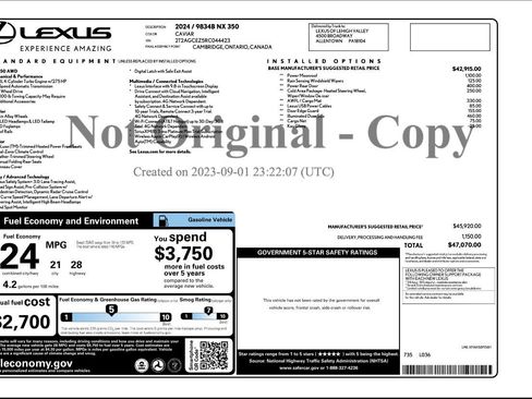 Used 2024 Lexus NX 350 AWD w/ Cold Area Package image 8